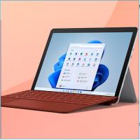微软Surface Go 3 酷睿i3 8G+128G 二合一平板电脑 亮铂金+波比红键盘盖 10.5英寸 学生平板 轻薄笔记本
