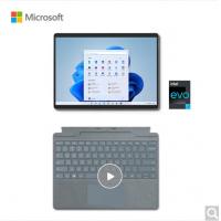 微软Surface Pro 8 i5 8G+256G 二合一平板笔记本电脑 亮铂金+冰晶蓝触控笔键盘盖 13英寸高刷触控屏