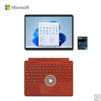 微软Surface Pro 8 二合一平板电脑 i7 16G+256G 石墨灰+波比红键盘盖 13英寸高刷触控屏 轻薄笔记本
