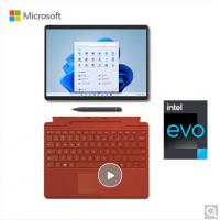 微软Surface Pro 8 i7 16G+1T 二合一平板笔记本电脑 亮铂金+波比红触控笔键盘盖 13英寸高刷触控屏