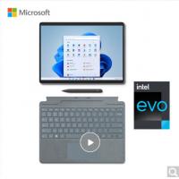 微软Surface Pro 8 i7 16G+1T 二合一平板笔记本电脑 亮铂金+冰晶蓝触控笔键盘盖 13英寸高刷触控屏